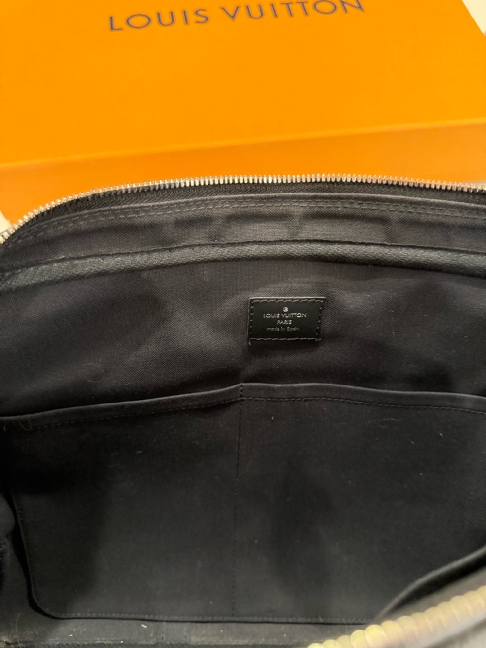 Men's Checkered Briefcase Messenger Bag - Black - Picture 9 of 12